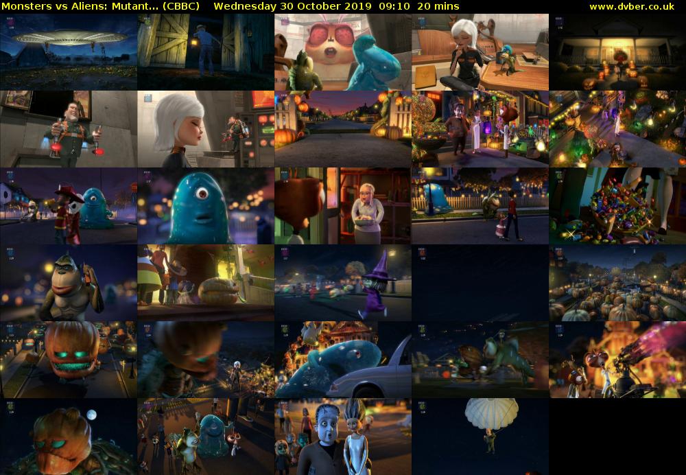 Monsters vs Aliens: Mutant... (CBBC) Wednesday 30 October 2019 09:10 - 09:30