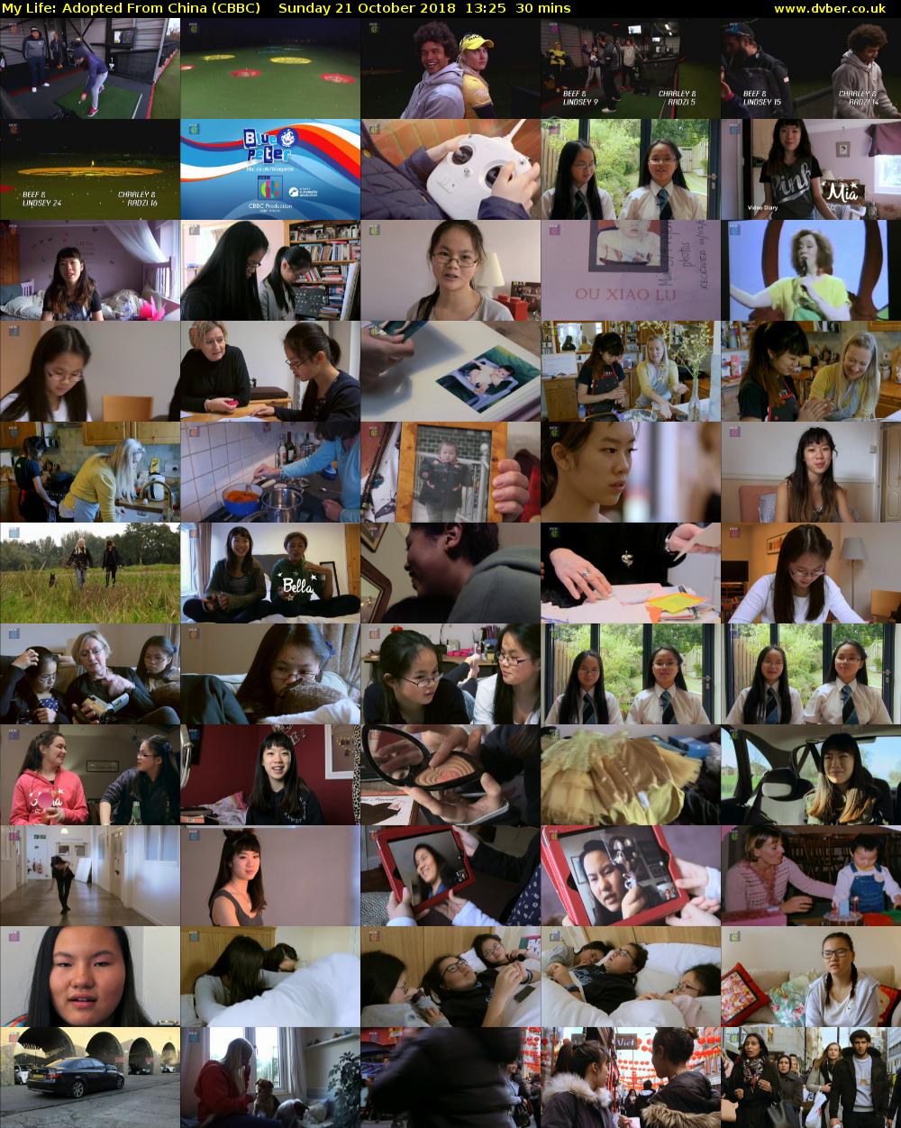 My Life: Adopted From China (CBBC) Sunday 21 October 2018 13:25 - 13:55