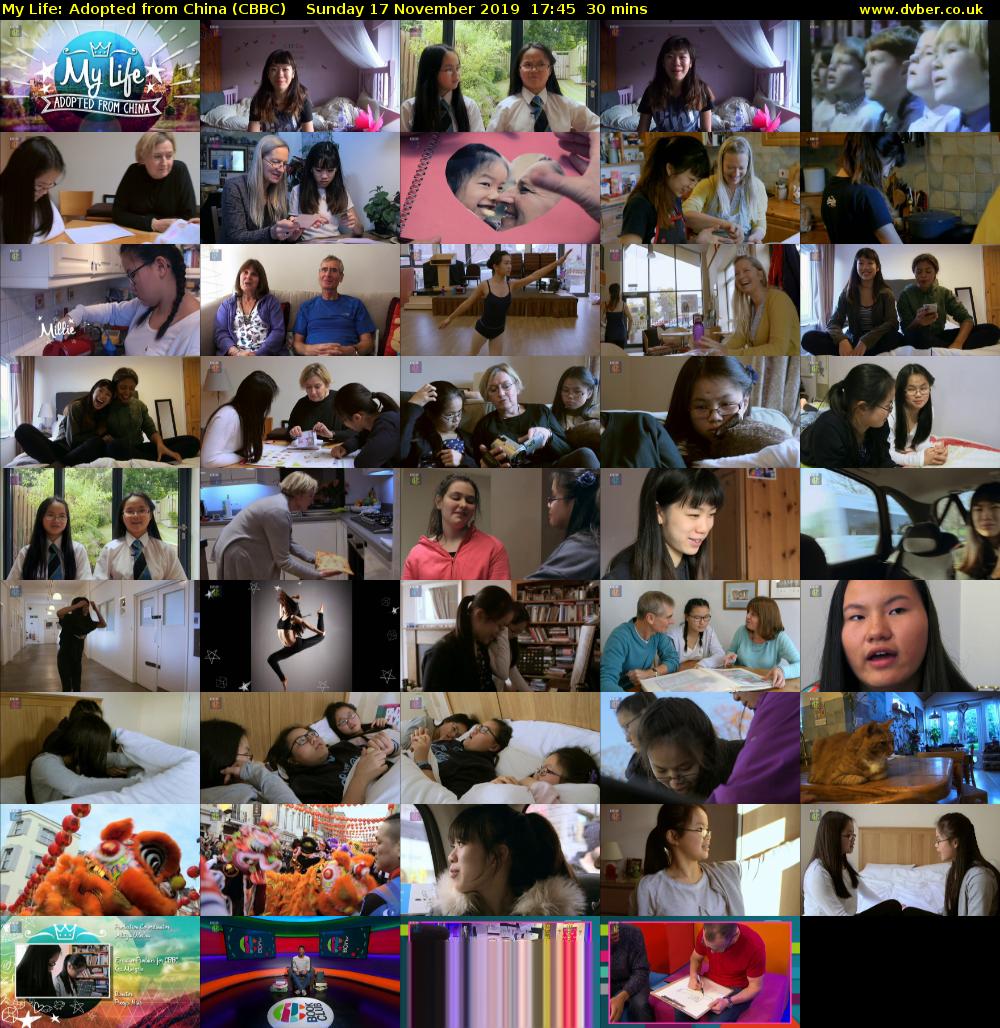 My Life: Adopted From China (CBBC) Sunday 17 November 2019 17:45 - 18:15