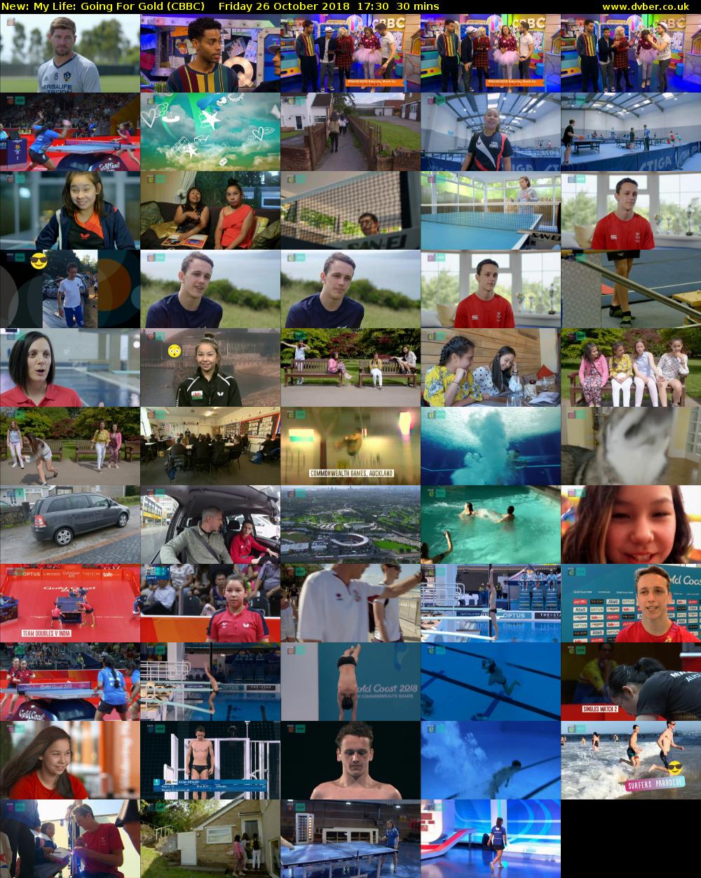My Life: Going For Gold (CBBC) Friday 26 October 2018 17:30 - 18:00