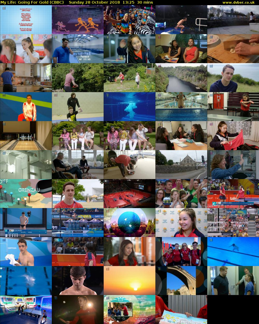 My Life: Going For Gold (CBBC) Sunday 28 October 2018 13:25 - 13:55