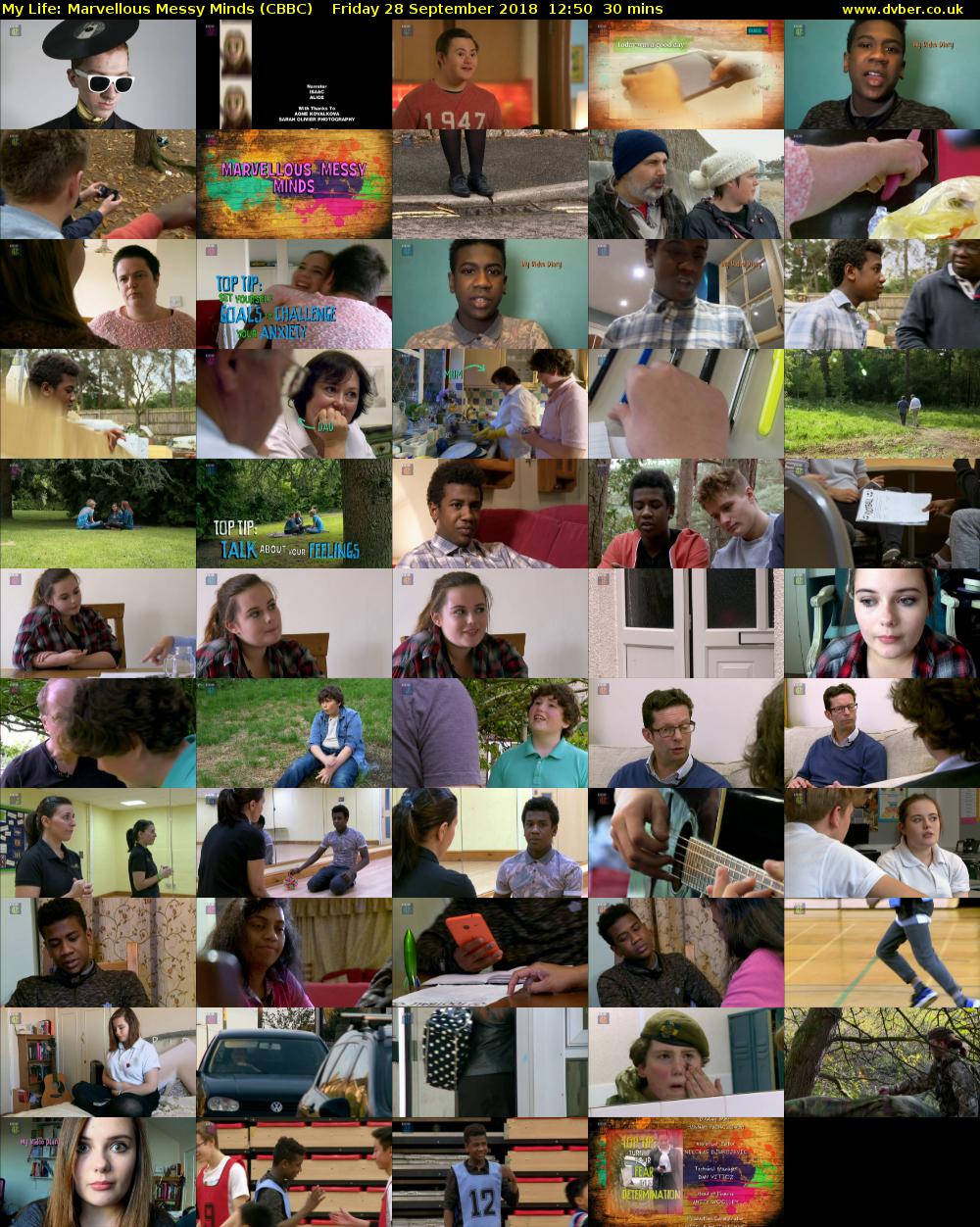 My Life: Marvellous Messy Minds (CBBC) Friday 28 September 2018 12:50 - 13:20