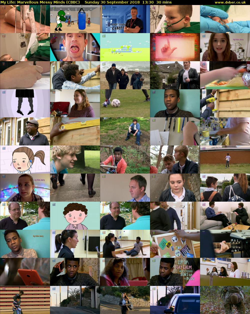 My Life: Marvellous Messy Minds (CBBC) Sunday 30 September 2018 13:30 - 14:00