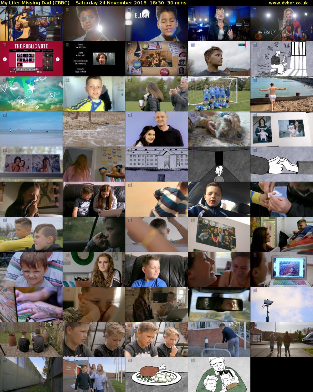 My Life: Missing Dad (CBBC) Saturday 24 November 2018 18:30 - 19:00
