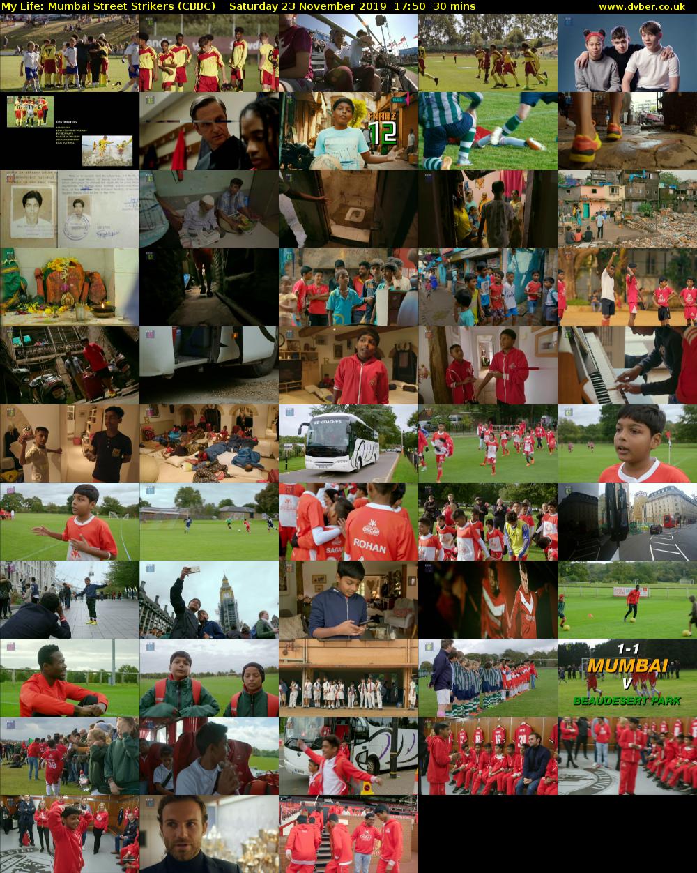 My Life: Mumbai Street Strikers (CBBC) Saturday 23 November 2019 17:50 - 18:20