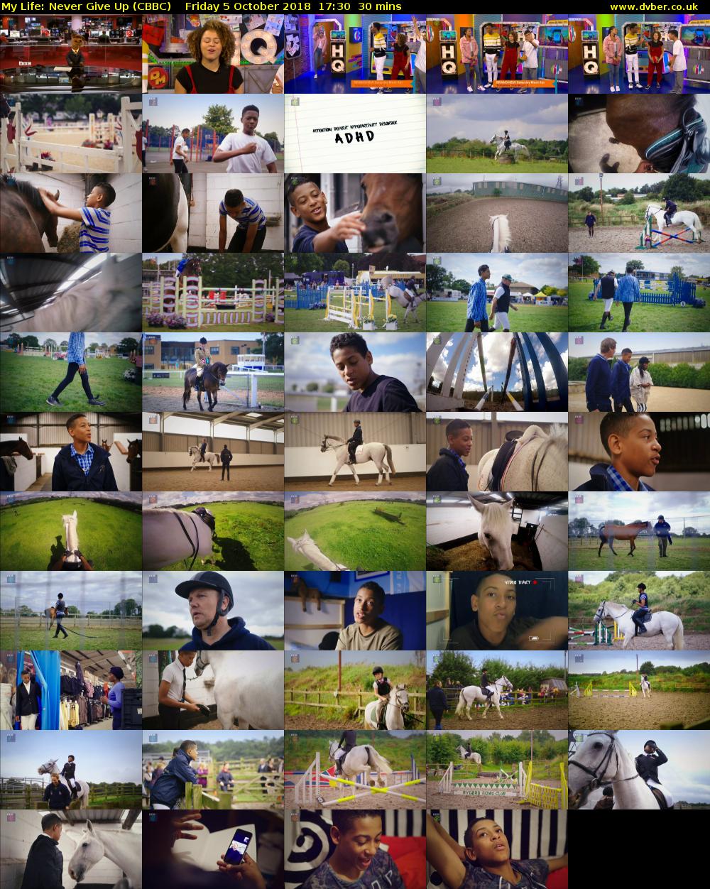 My Life: Never Give Up (CBBC) Friday 5 October 2018 17:30 - 18:00
