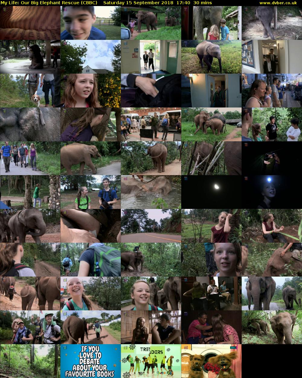 My Life: Our Big Elephant Rescue (CBBC) Saturday 15 September 2018 17:40 - 18:10