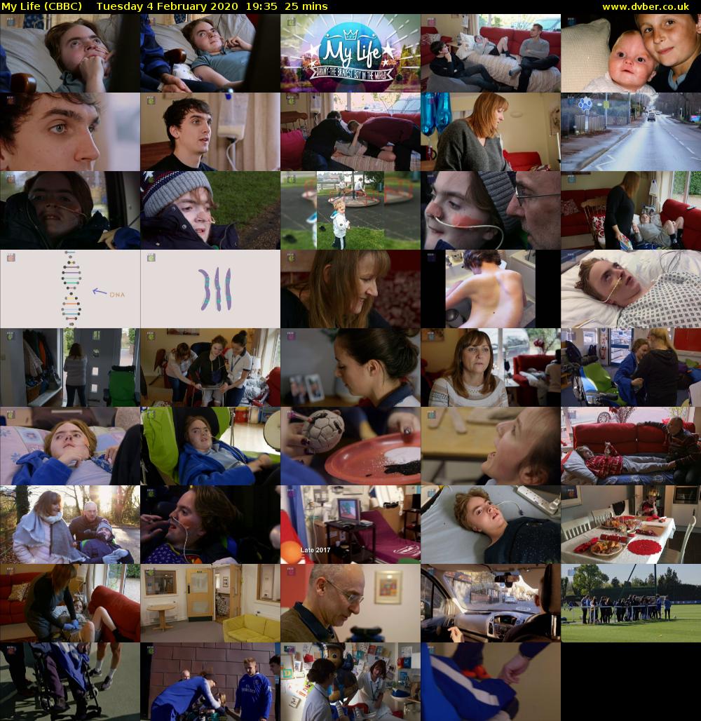 My Life (CBBC) Tuesday 4 February 2020 19:35 - 20:00