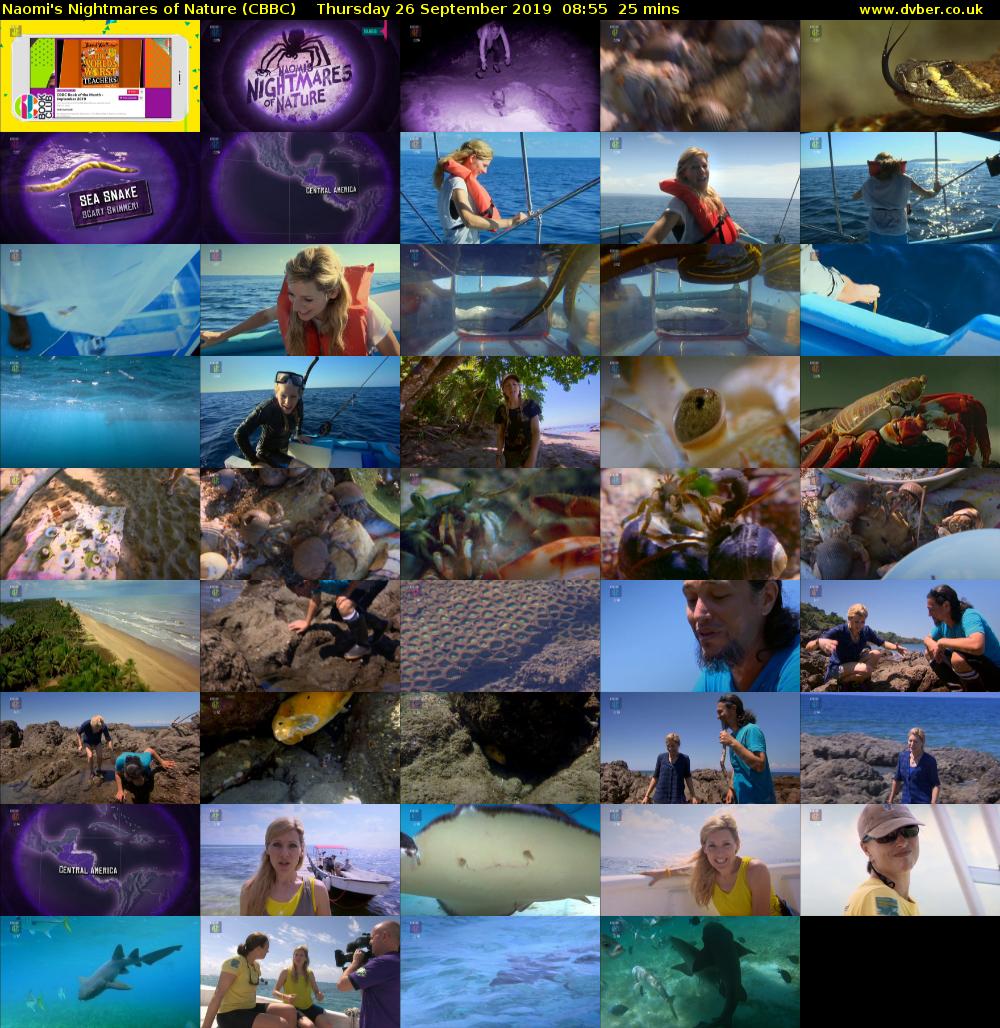 Naomi's Nightmares of Nature (CBBC) Thursday 26 September 2019 08:55 - 09:20
