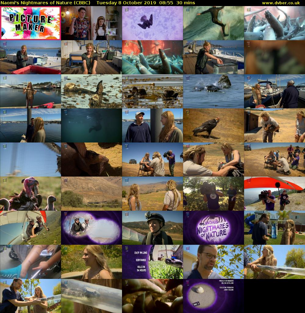 Naomi's Nightmares of Nature (CBBC) Tuesday 8 October 2019 08:55 - 09:25