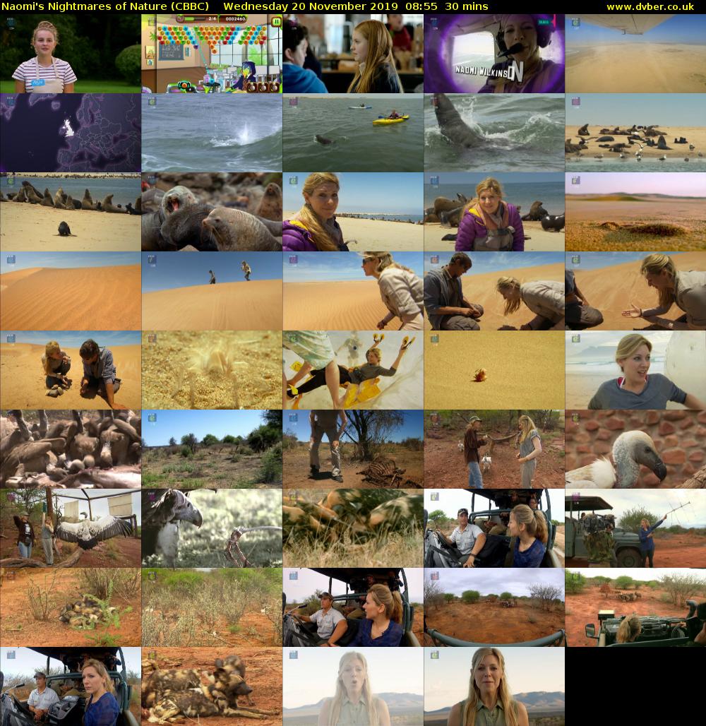 Naomi's Nightmares of Nature (CBBC) Wednesday 20 November 2019 08:55 - 09:25