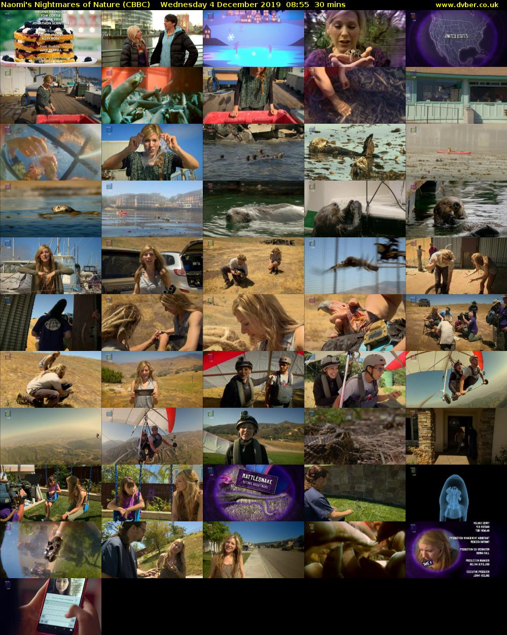 Naomi's Nightmares of Nature (CBBC) Wednesday 4 December 2019 08:55 - 09:25