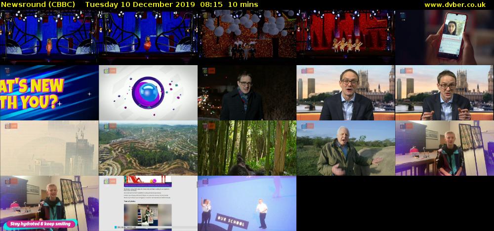 Newsround (CBBC) Tuesday 10 December 2019 08:15 - 08:25