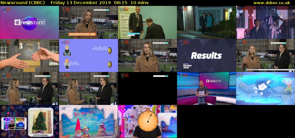Newsround (CBBC) Friday 13 December 2019 08:15 - 08:25