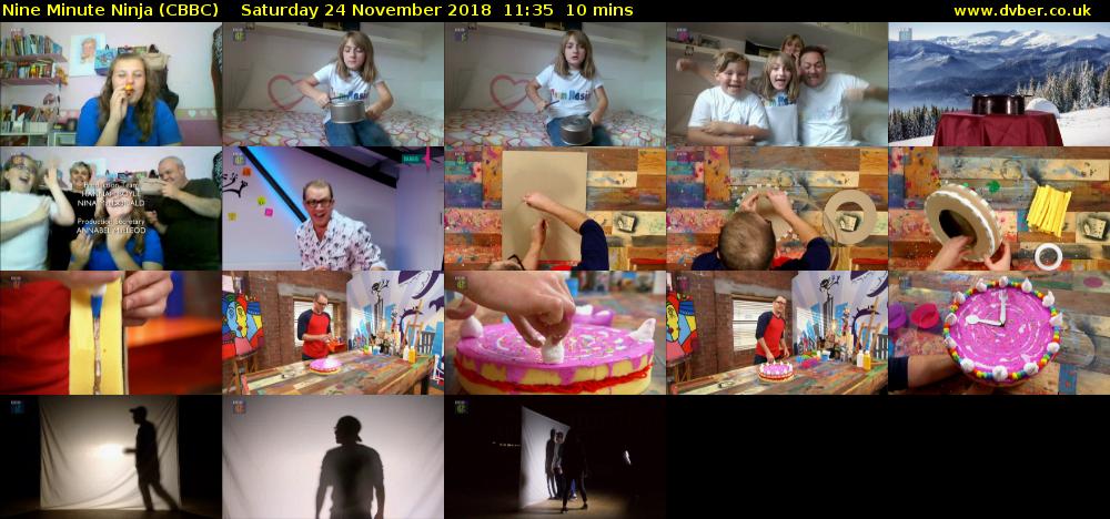 Nine Minute Ninja (CBBC) Saturday 24 November 2018 11:35 - 11:45