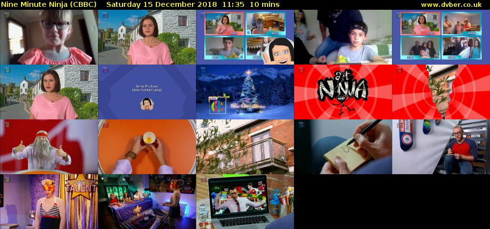 Nine Minute Ninja (CBBC) Saturday 15 December 2018 11:35 - 11:45