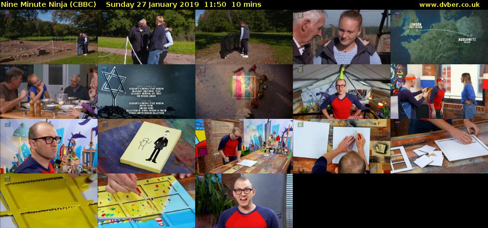 Nine Minute Ninja (CBBC) Sunday 27 January 2019 11:50 - 12:00