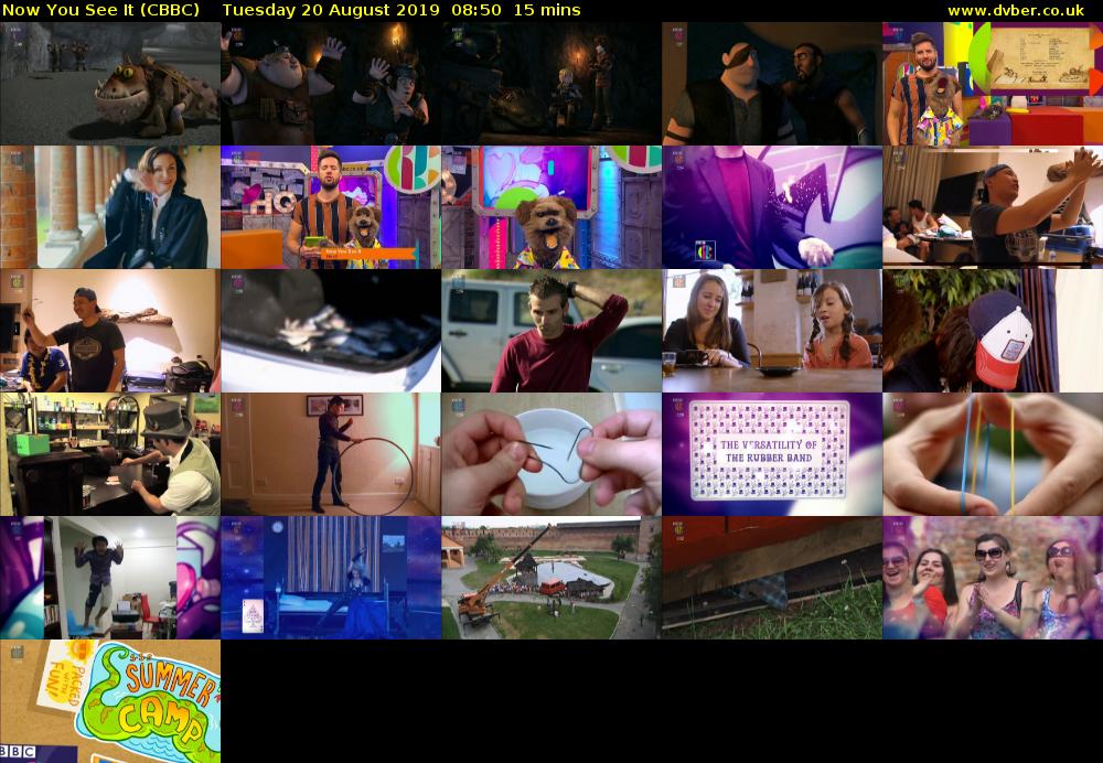 Now You See It (CBBC) Tuesday 20 August 2019 08:50 - 09:05