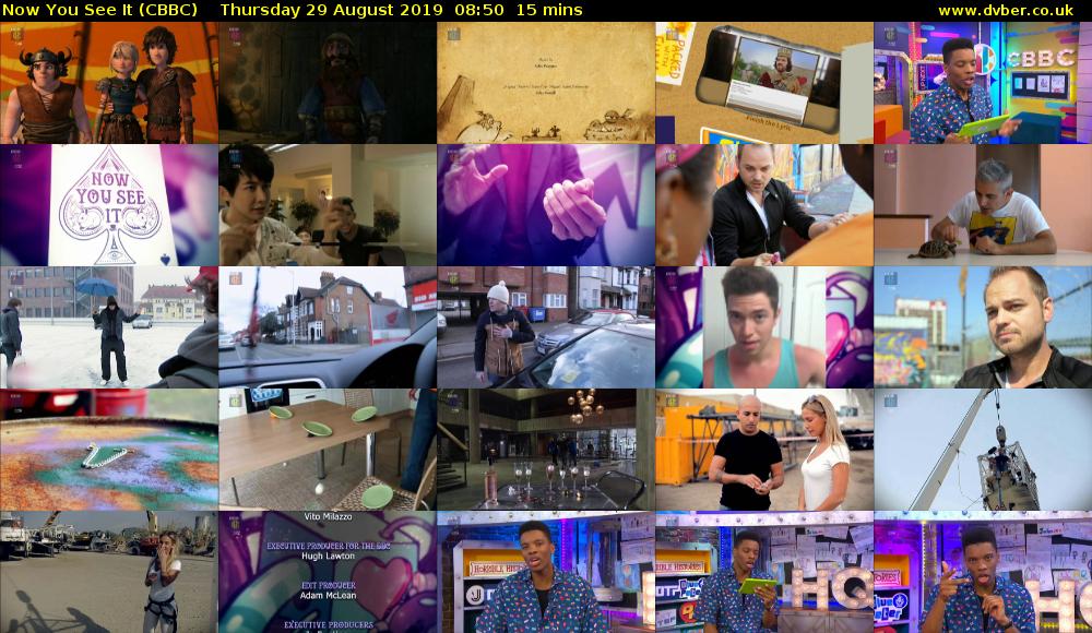 Now You See It (CBBC) Thursday 29 August 2019 08:50 - 09:05