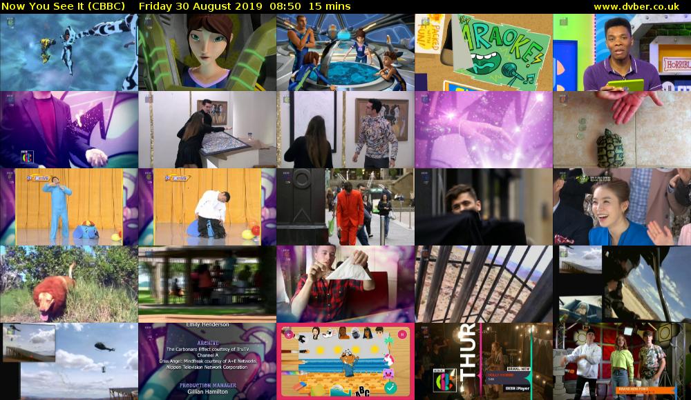 Now You See It (CBBC) Friday 30 August 2019 08:50 - 09:05