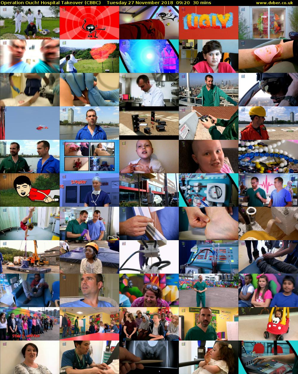 Operation Ouch! Hospital Takeover (CBBC) Tuesday 27 November 2018 09:20 - 09:50