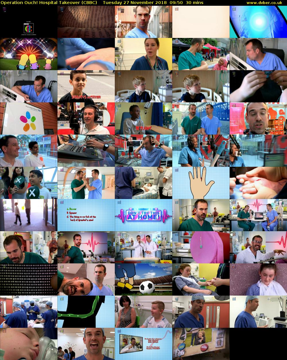 Operation Ouch! Hospital Takeover (CBBC) Tuesday 27 November 2018 09:50 - 10:20