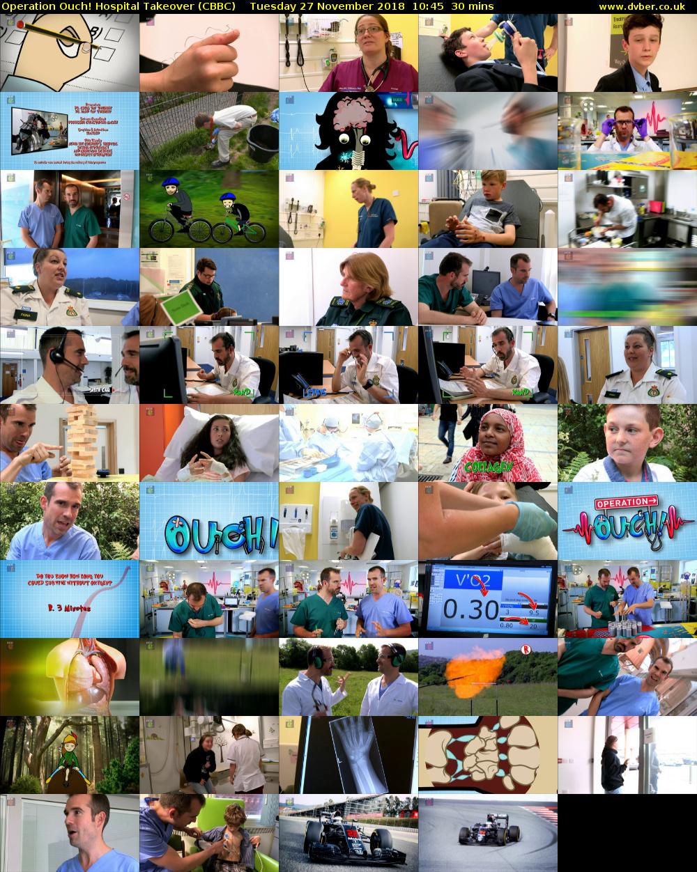 Operation Ouch! Hospital Takeover (CBBC) Tuesday 27 November 2018 10:45 - 11:15