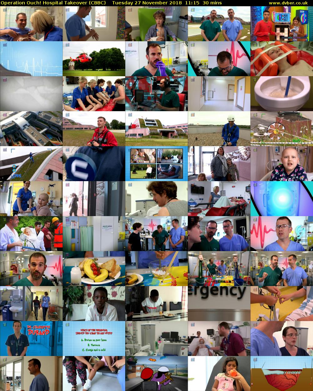 Operation Ouch! Hospital Takeover (CBBC) Tuesday 27 November 2018 11:15 - 11:45