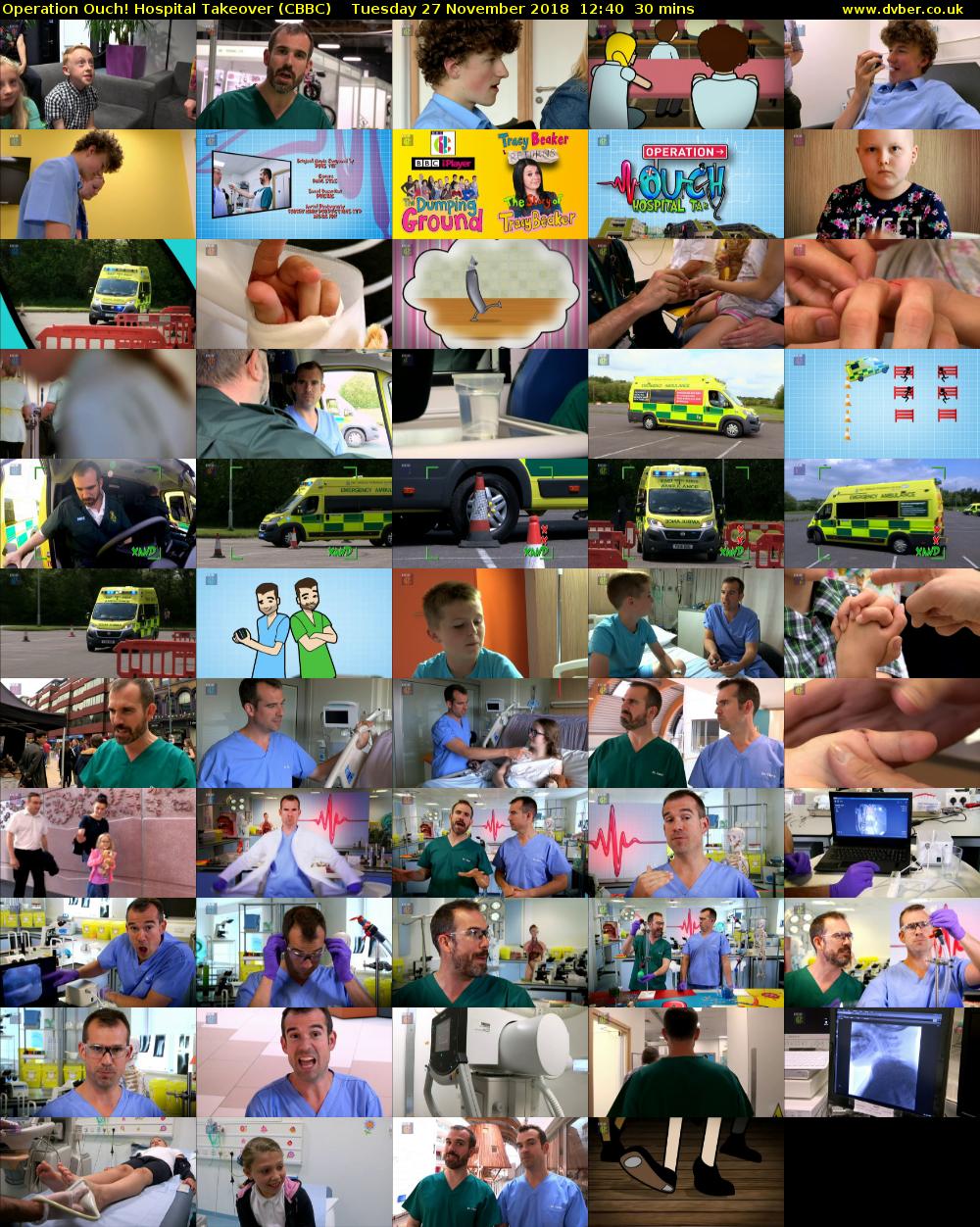 Operation Ouch! Hospital Takeover (CBBC) Tuesday 27 November 2018 12:40 - 13:10