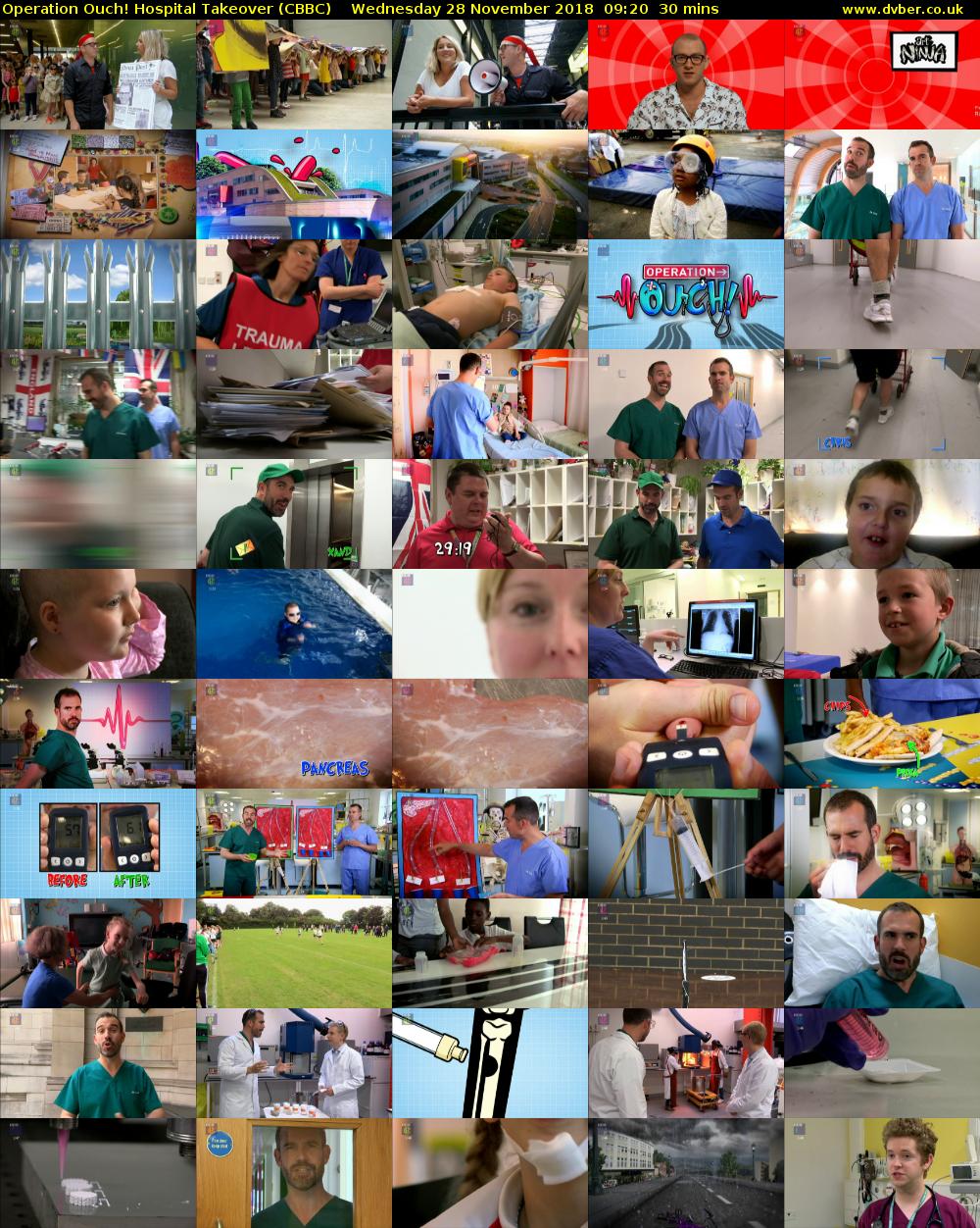 Operation Ouch! Hospital Takeover (CBBC) Wednesday 28 November 2018 09:20 - 09:50