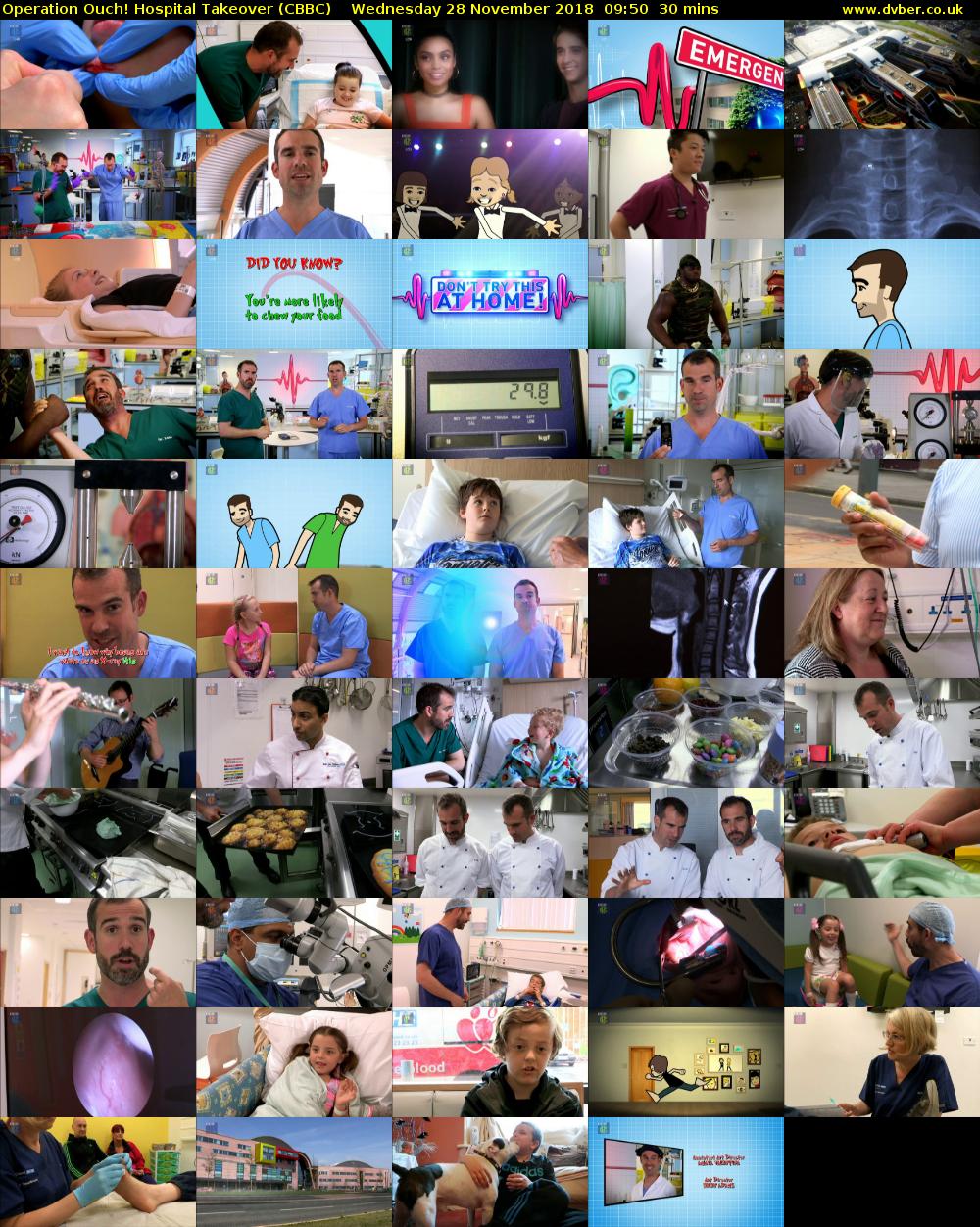 Operation Ouch! Hospital Takeover (CBBC) Wednesday 28 November 2018 09:50 - 10:20