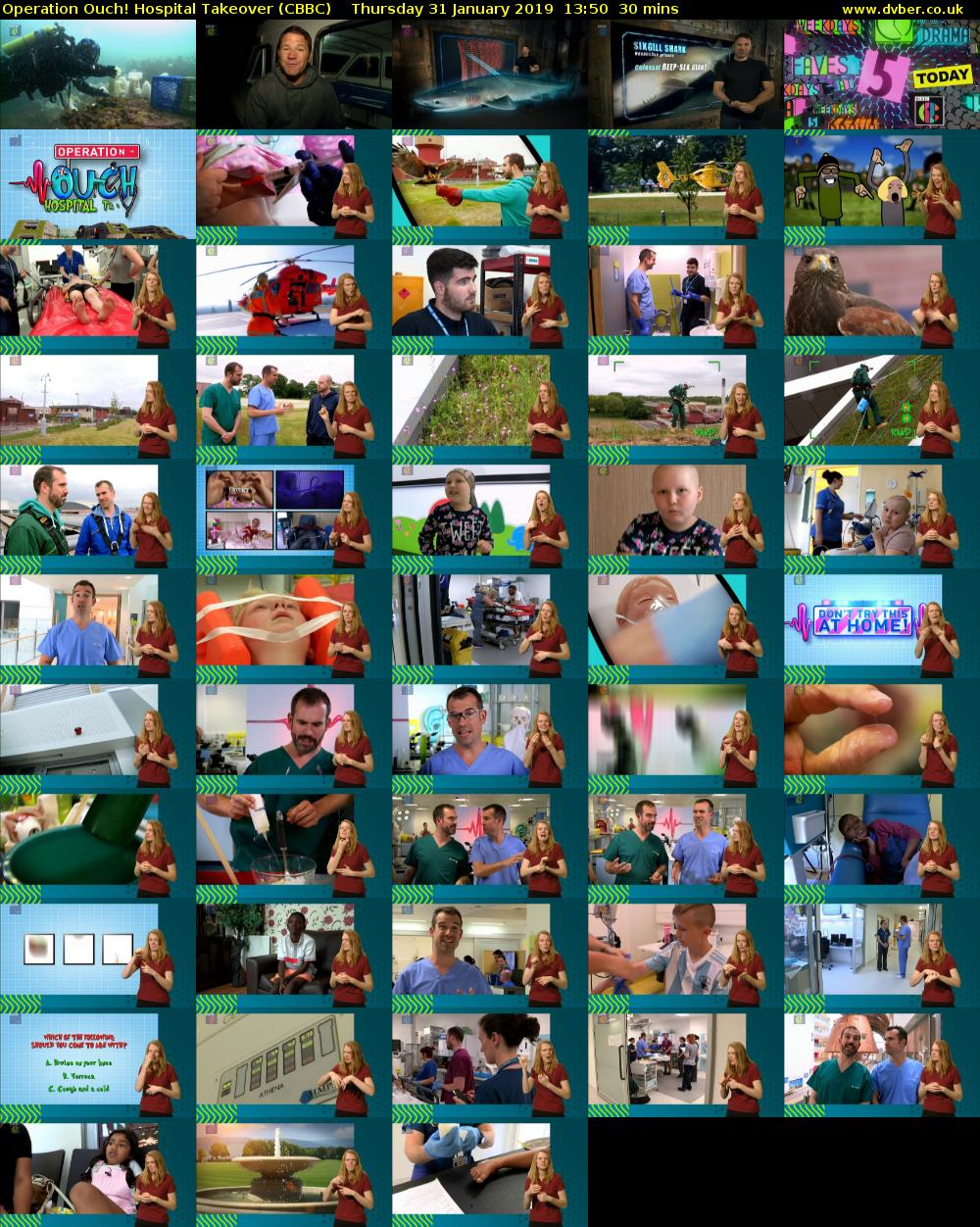 Operation Ouch! Hospital Takeover (CBBC) Thursday 31 January 2019 13:50 - 14:20