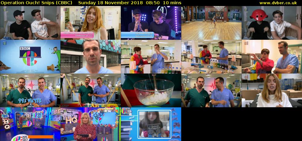 Operation Ouch! Snips (CBBC) Sunday 18 November 2018 08:50 - 09:00
