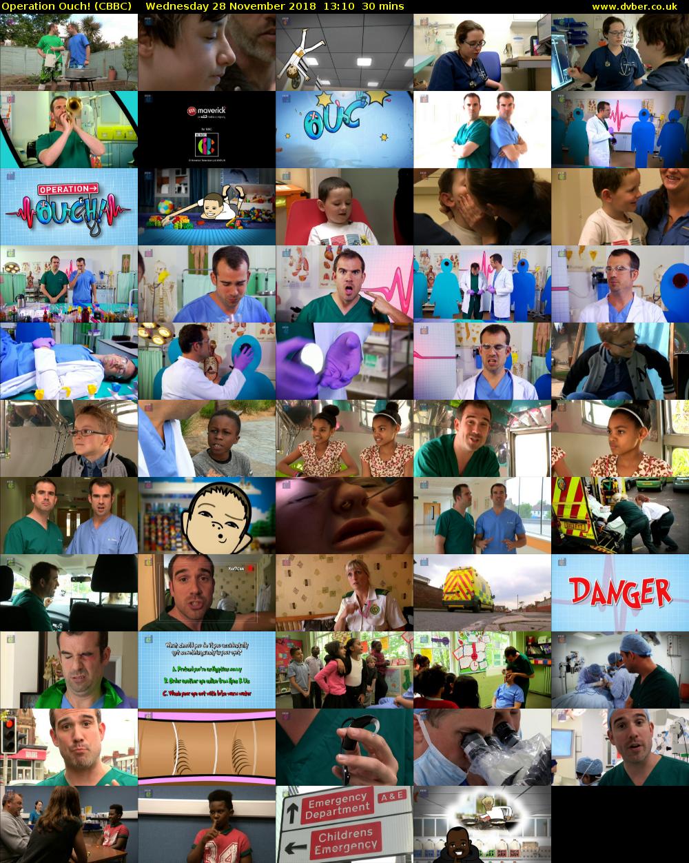 Operation Ouch! (CBBC) Wednesday 28 November 2018 13:10 - 13:40