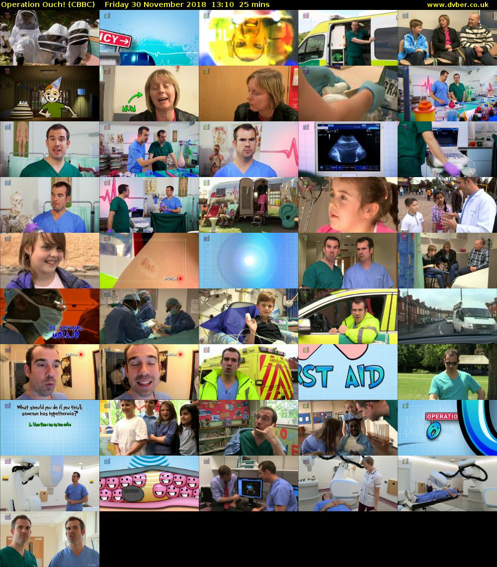 Operation Ouch! (CBBC) Friday 30 November 2018 13:10 - 13:35
