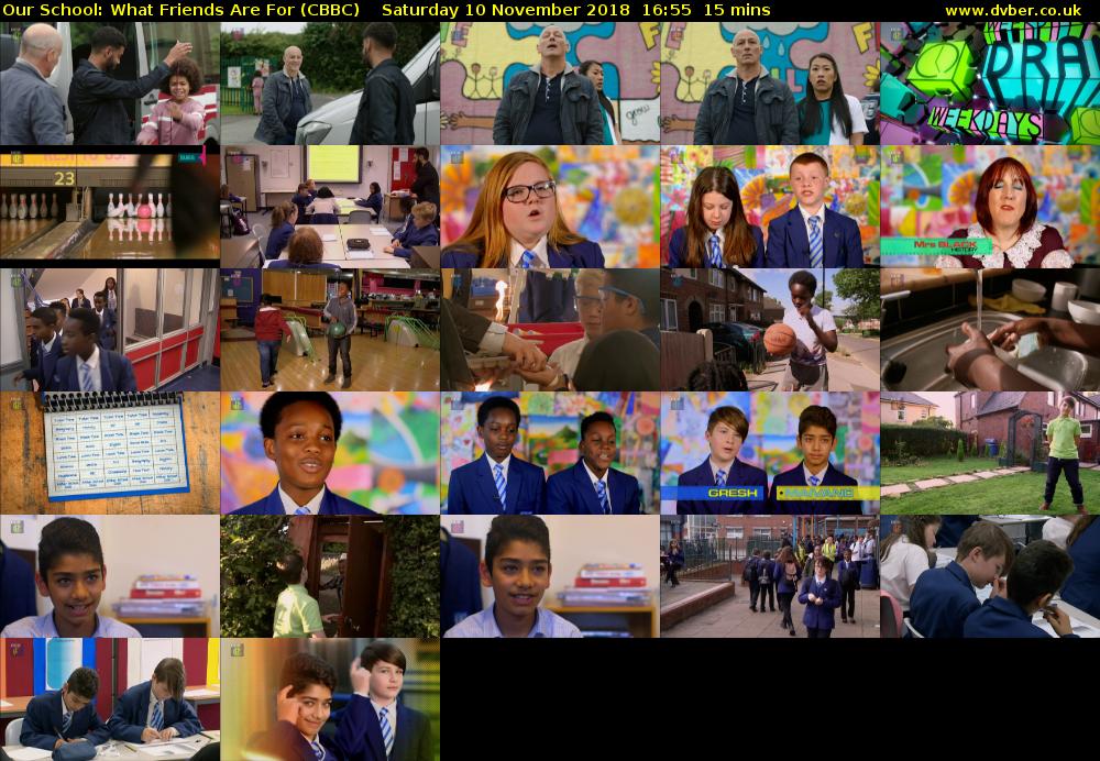 Our School: What Friends Are For (CBBC) Saturday 10 November 2018 16:55 - 17:10
