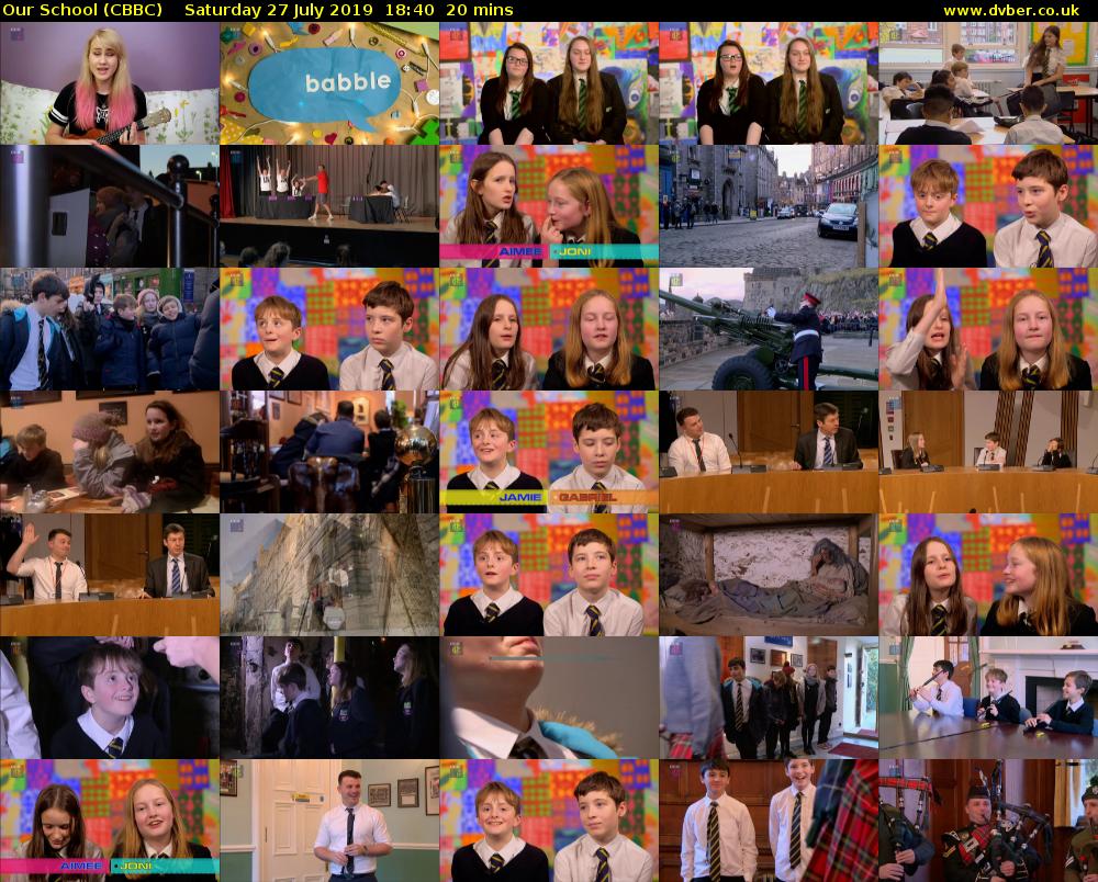 Our School (CBBC) Saturday 27 July 2019 18:40 - 19:00