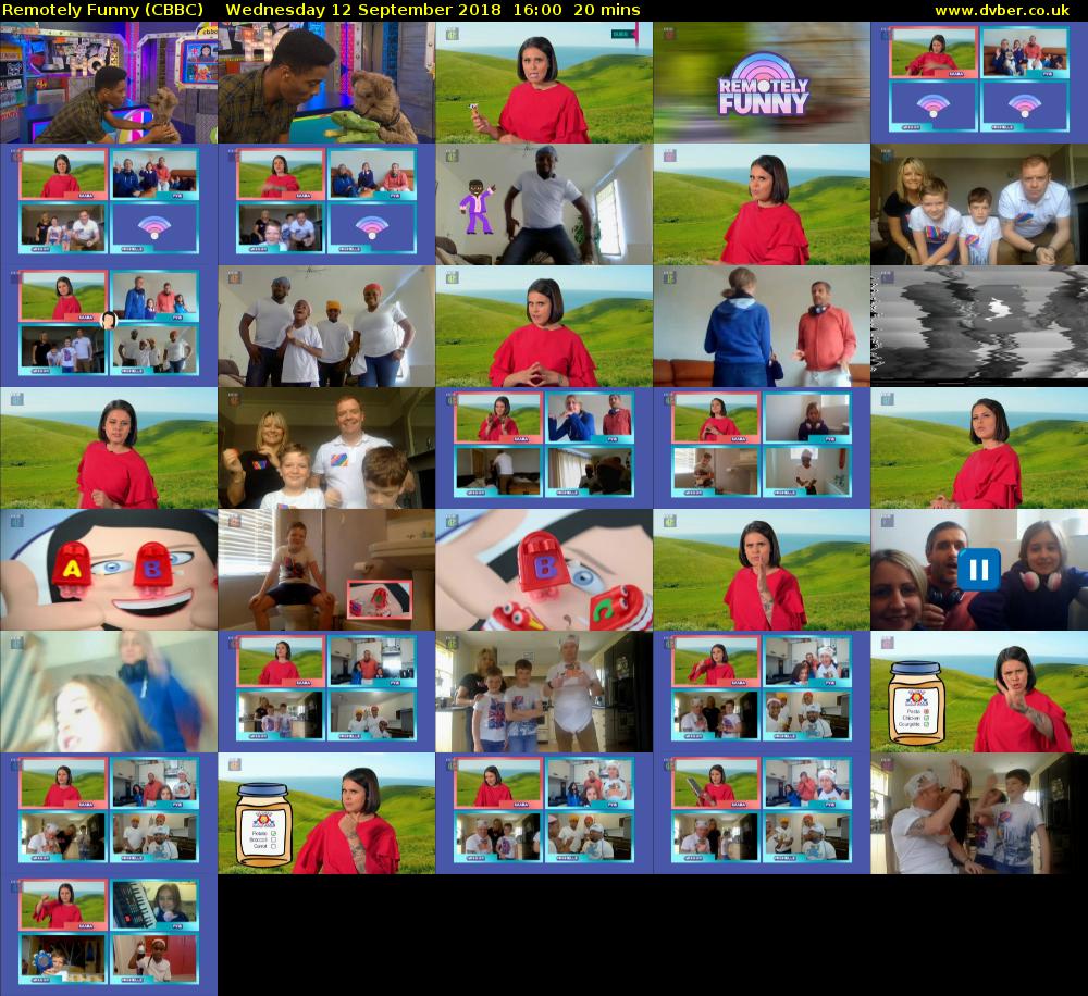 Remotely Funny (CBBC) Wednesday 12 September 2018 16:00 - 16:20