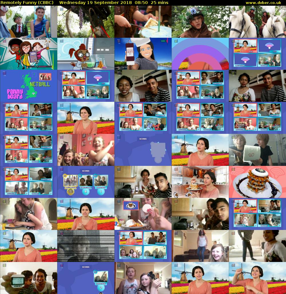 Remotely Funny (CBBC) Wednesday 19 September 2018 08:50 - 09:15