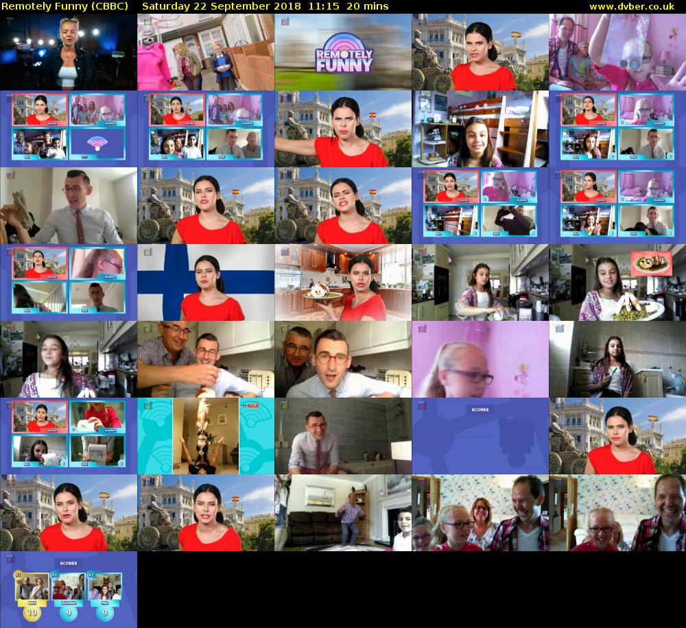Remotely Funny (CBBC) Saturday 22 September 2018 11:15 - 11:35