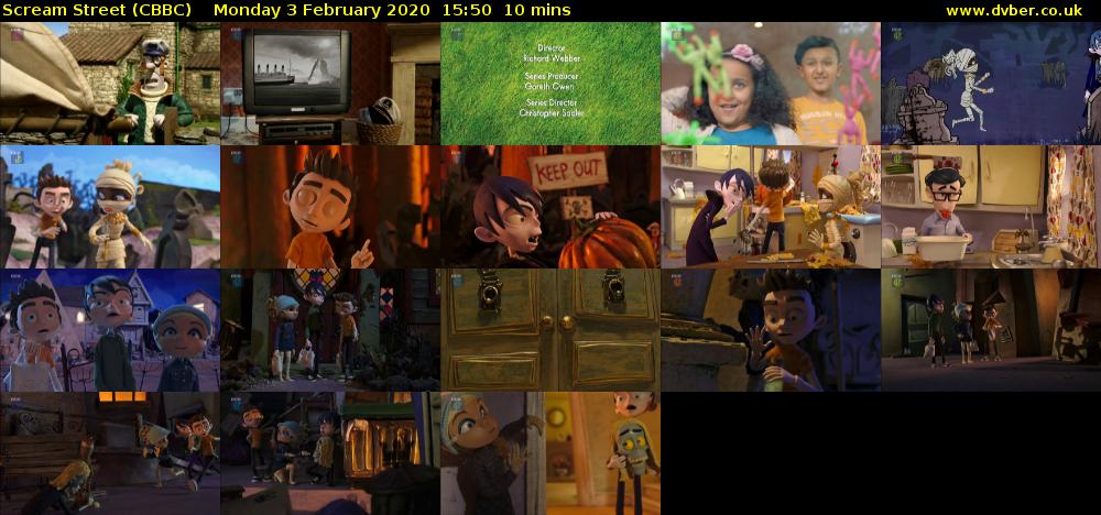 Scream Street (CBBC) Monday 3 February 2020 15:50 - 16:00