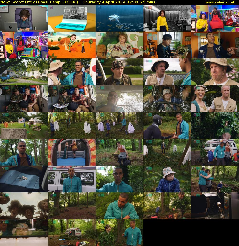 Secret Life of Boys: Camp... (CBBC) Thursday 4 April 2019 17:00 - 17:25