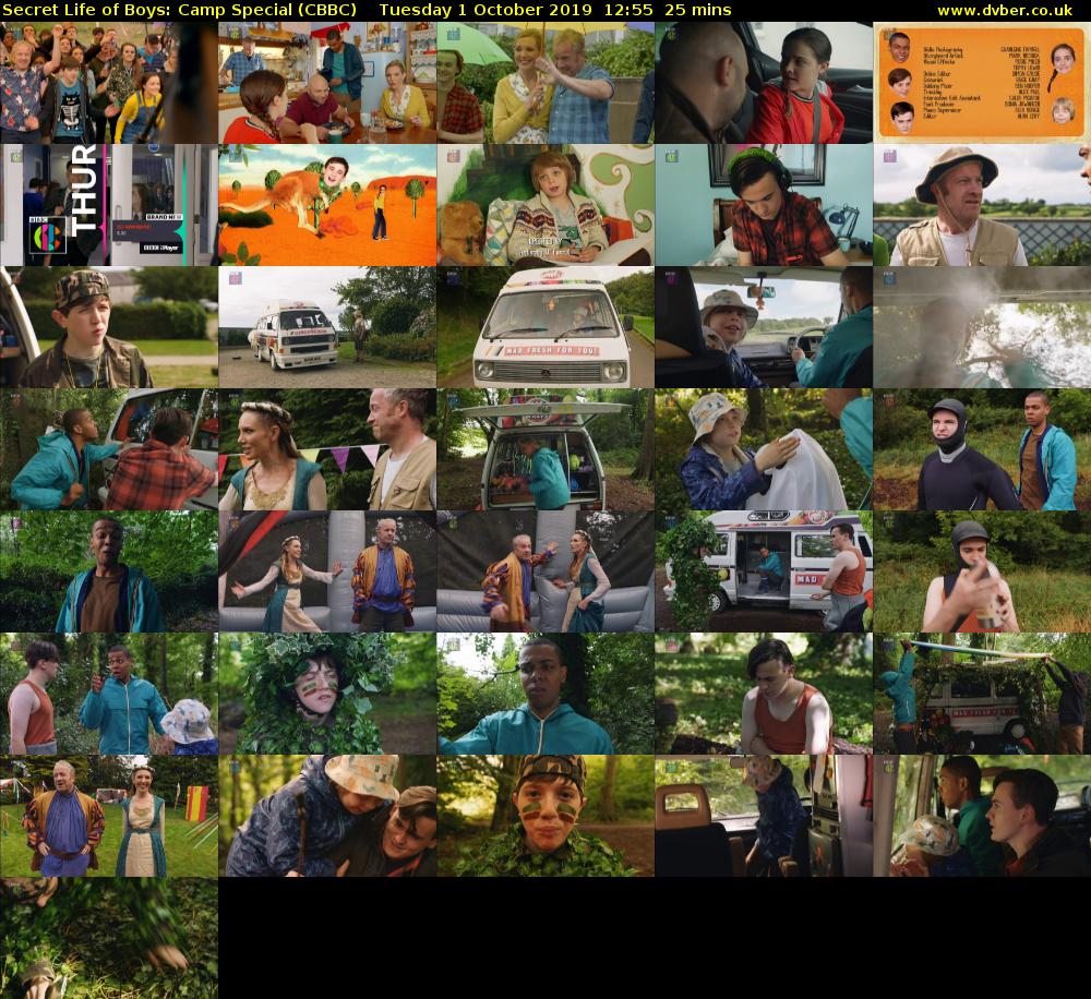 Secret Life of Boys: Camp Special (CBBC) Tuesday 1 October 2019 12:55 - 13:20