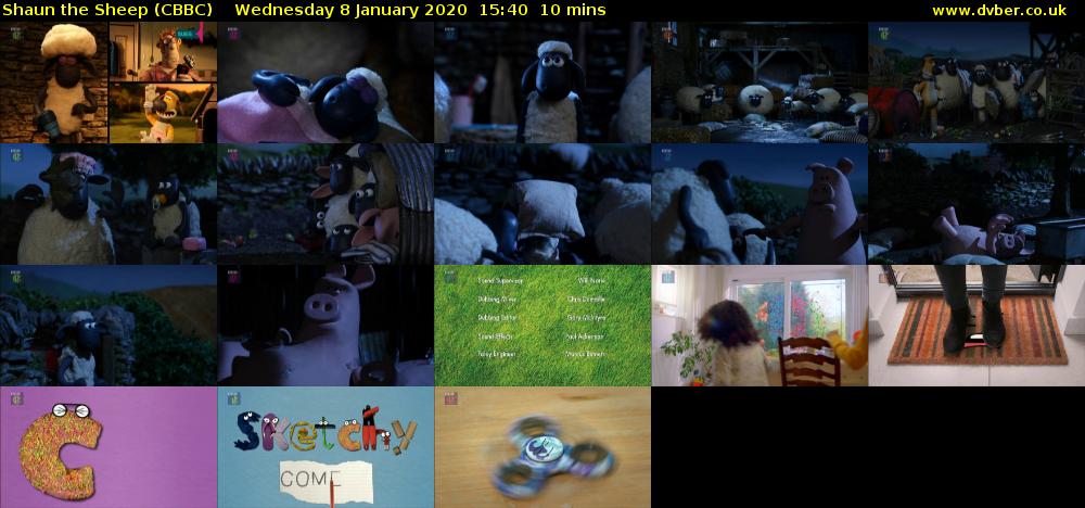 Shaun the Sheep (CBBC) Wednesday 8 January 2020 15:40 - 15:50