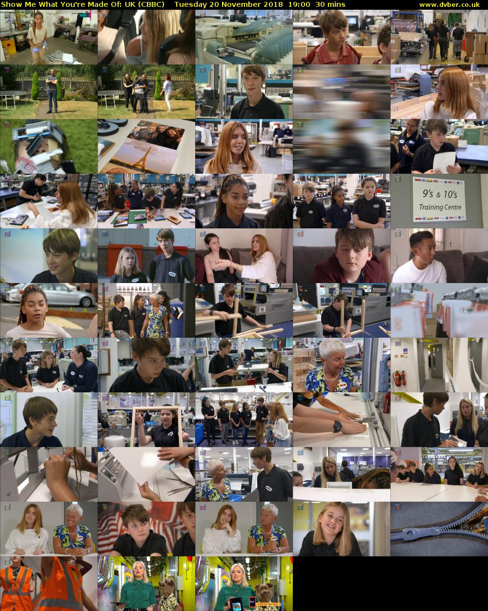 Show Me What You're Made Of: UK (CBBC) Tuesday 20 November 2018 19:00 - 19:30