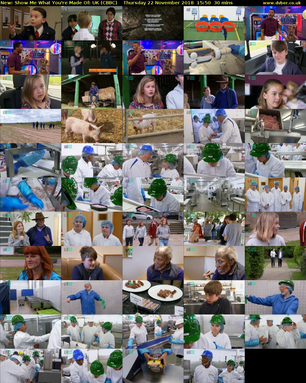 Show Me What You're Made Of: UK (CBBC) Thursday 22 November 2018 15:50 - 16:20