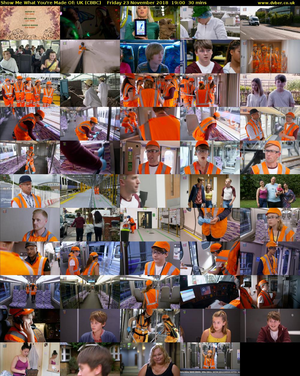 Show Me What You're Made Of: UK (CBBC) Friday 23 November 2018 19:00 - 19:30