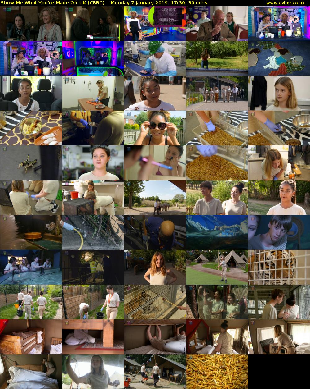 Show Me What You're Made Of: UK (CBBC) Monday 7 January 2019 17:30 - 18:00