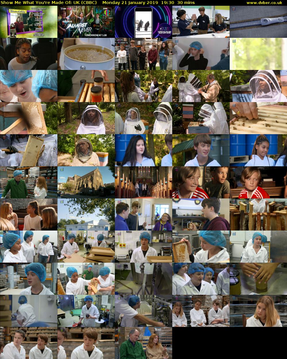 Show Me What You're Made Of: UK (CBBC) Monday 21 January 2019 19:30 - 20:00