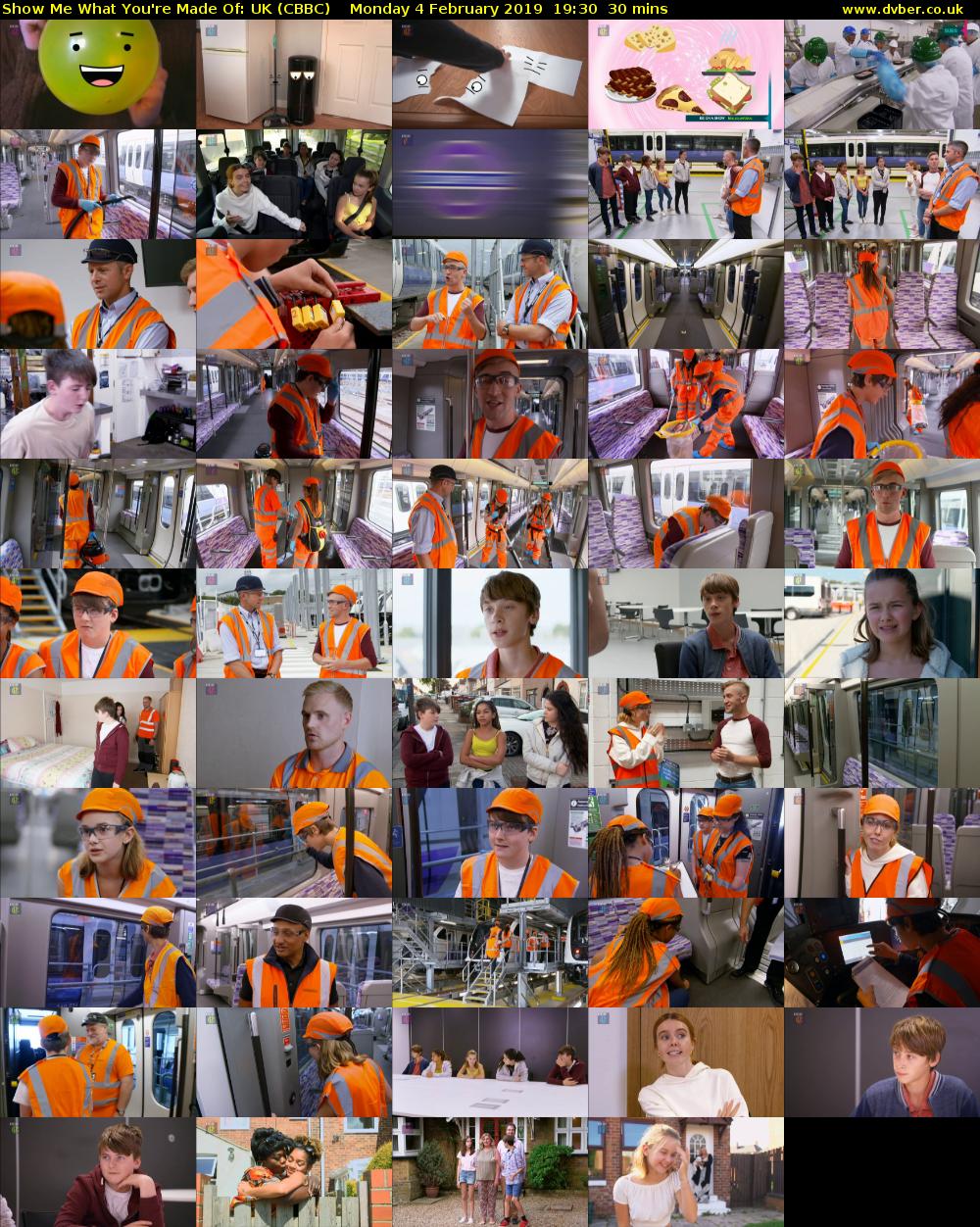 Show Me What You're Made Of: UK (CBBC) Monday 4 February 2019 19:30 - 20:00